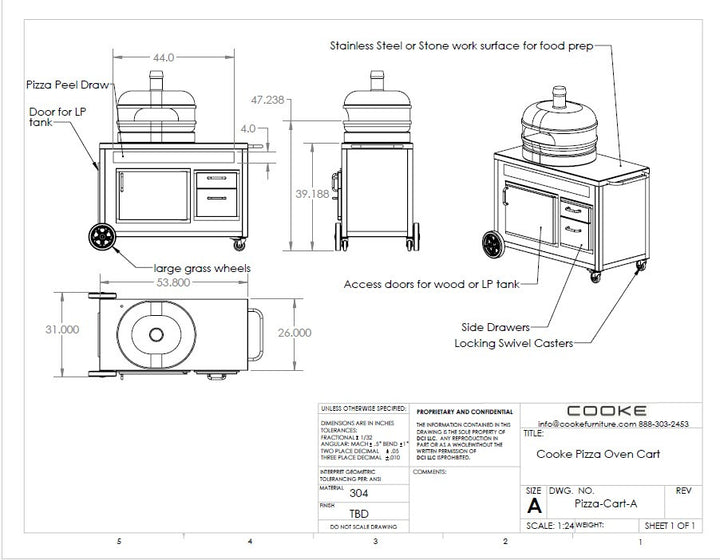 Cooke Pizza Oven Cart 