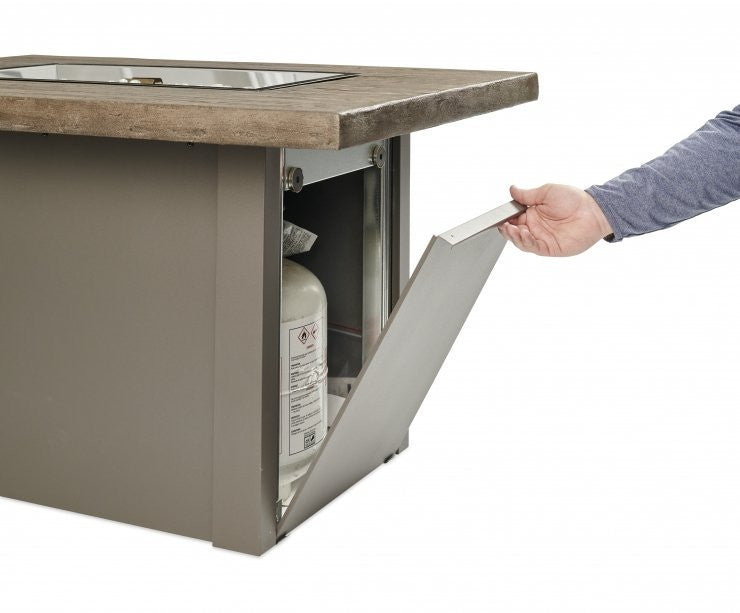 5 Gallon Vertical Propane Cylinder Concealed in Table Base