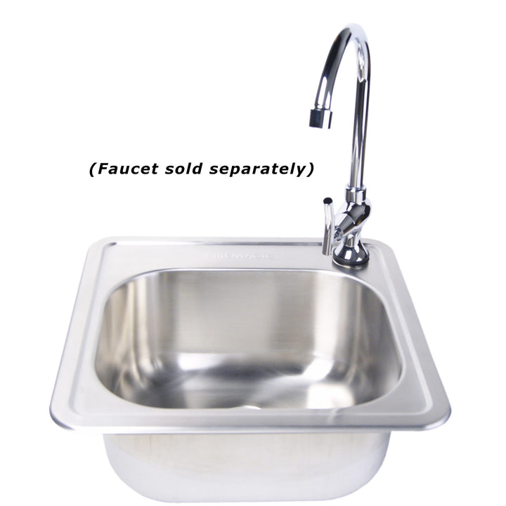 Fire Magic - Stainless Steel Sink with Faucet Installed (Sold Separately)