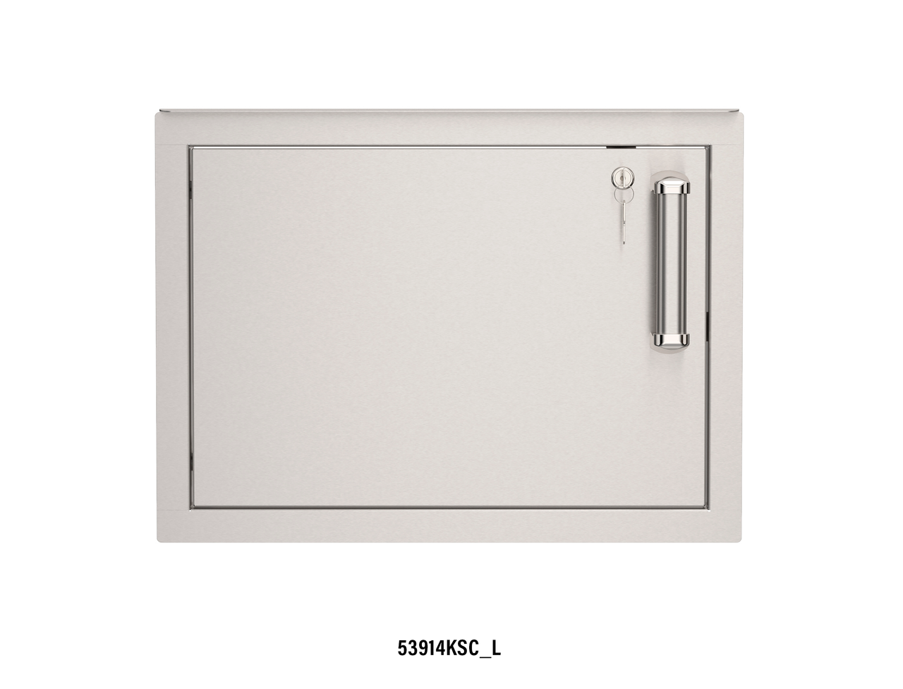 Fire Magic - Premium Flush, Soft Close | Horizontal Single Access Door with Lock and Key - Front View - Door Hinge: Left