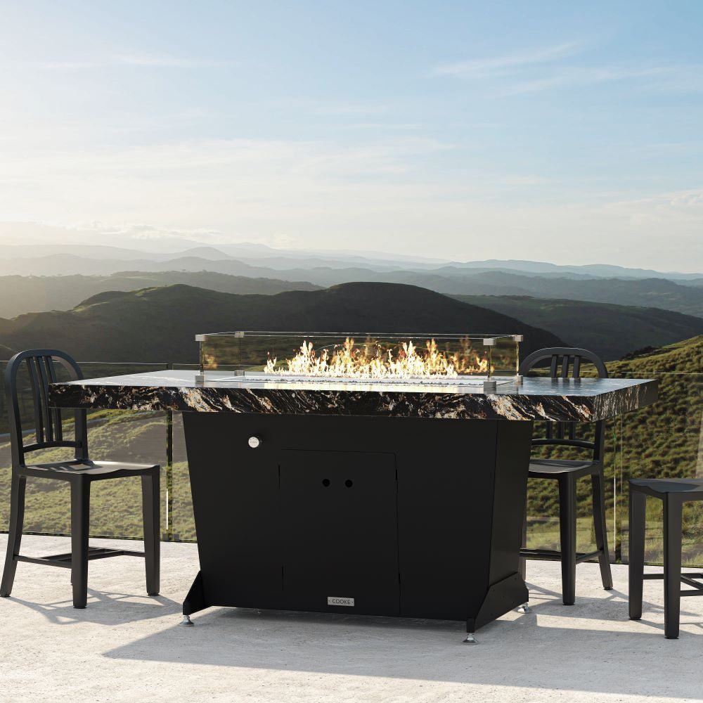 COOKE Grandview Fire Pit Table 72" x 36" x 30"H