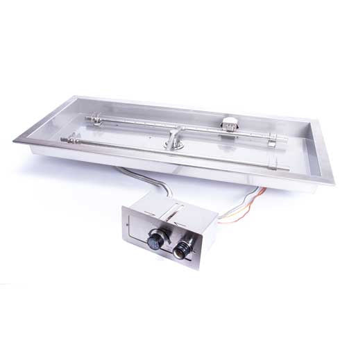 HPC Fire 30" Rectangular Bowl Pan Fire Pit 30X12SSEI-H-HI-LO