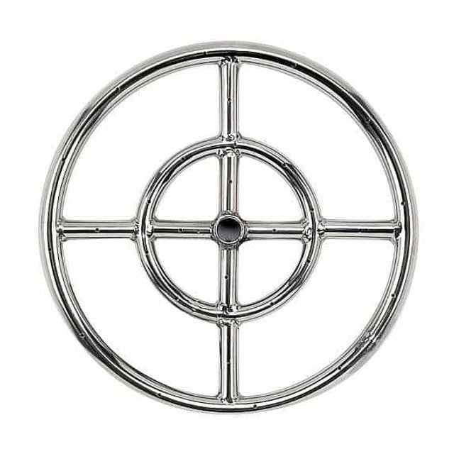 12" Double Ring Round Burner - Stainless Steel w/ 1/2" Inlet