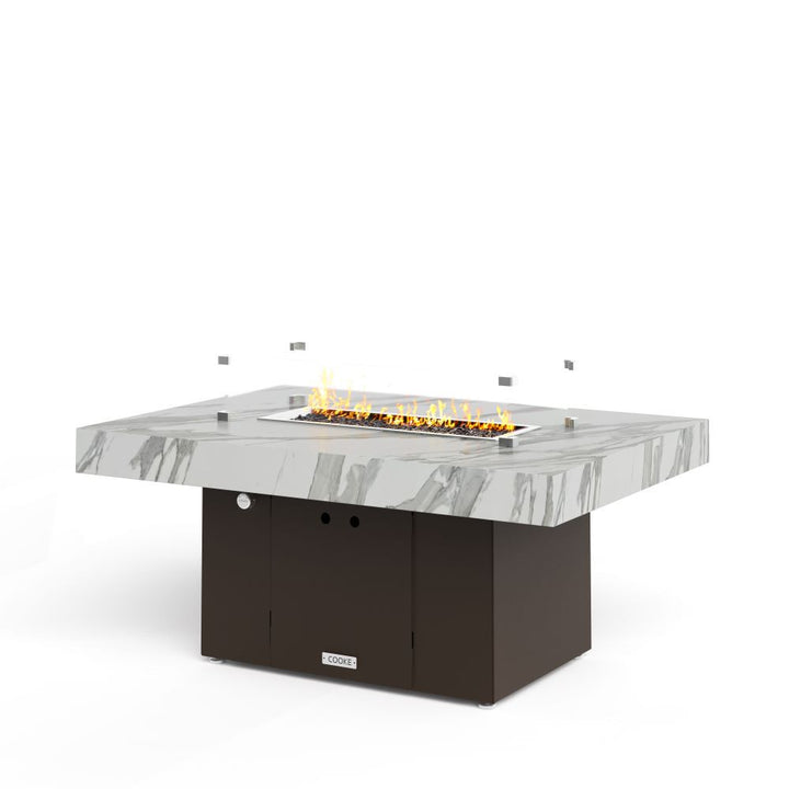 White Marble Table Top Bronze Base