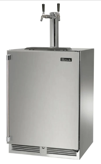 24" Perlick Marine Signature Series Beverage Dispenser With Left Hinged and 2 Faucet - HP24TM-4-1L-2