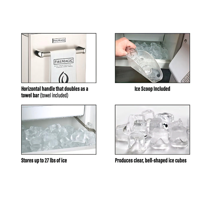Fire Magic Outdoor Ice Maker w/ Reversible Door Hinge - Feature Highlights