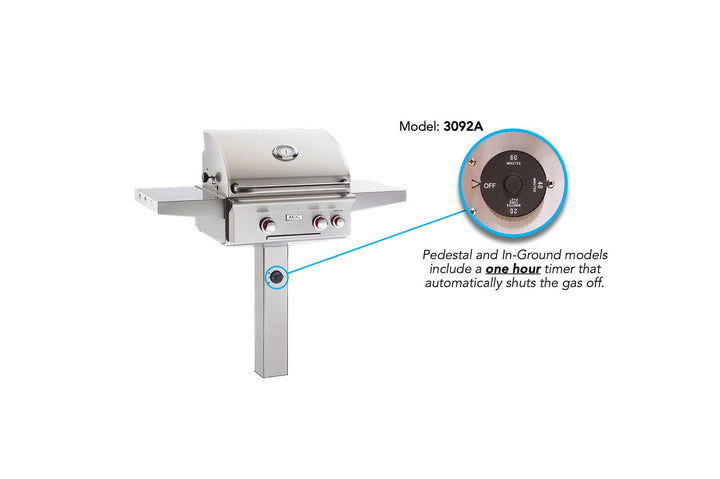 AOG - 24" In-Ground Post - Gas Grill | T-Series - With 1-Hour Timer
