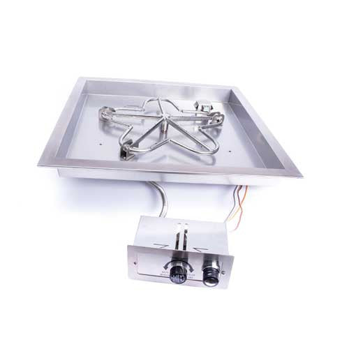 HPC Fire 24"Square Bowl Pan Fire Pit Insert FPPK24-SQBL-FLEX