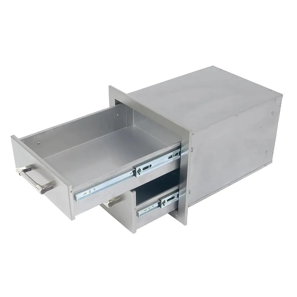 Alfresco 17-Inch Stainless Steel Soft-Close Double Drawer
