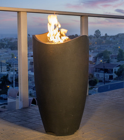 AFD - Wave Urn, shown in Black Lava-Heavy Texture