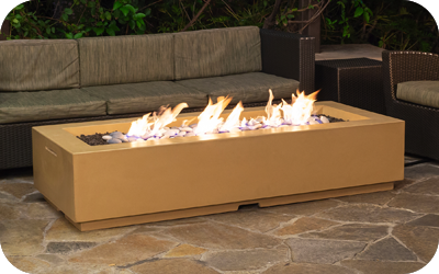 American Fyre Designs - Louvre Long Rectangle Fire Pit
