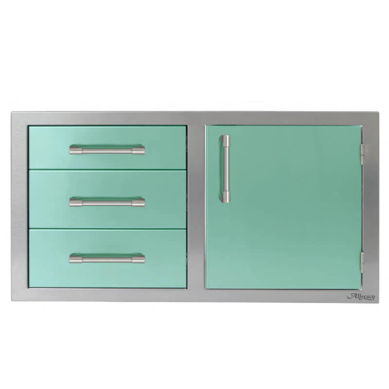 Alfresco 42-Inch Combo Door & Drawers - Light Green-Gloss - AXE-DDC-R-42SC-S6027