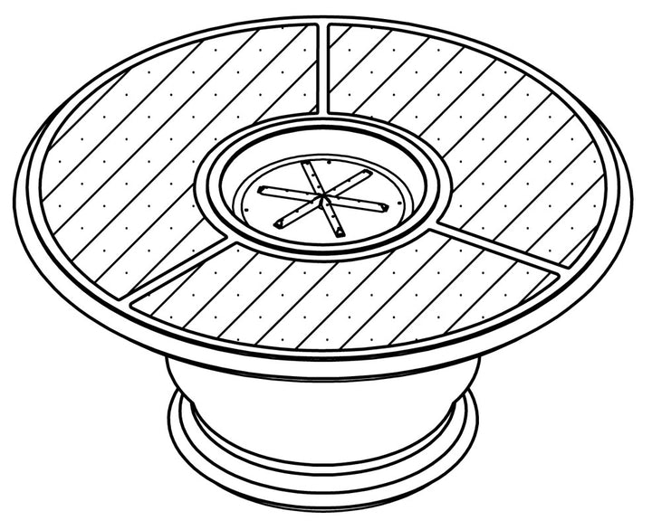 American Fyre Designs - Amphora Firetable with Concrete Top - Chat Height