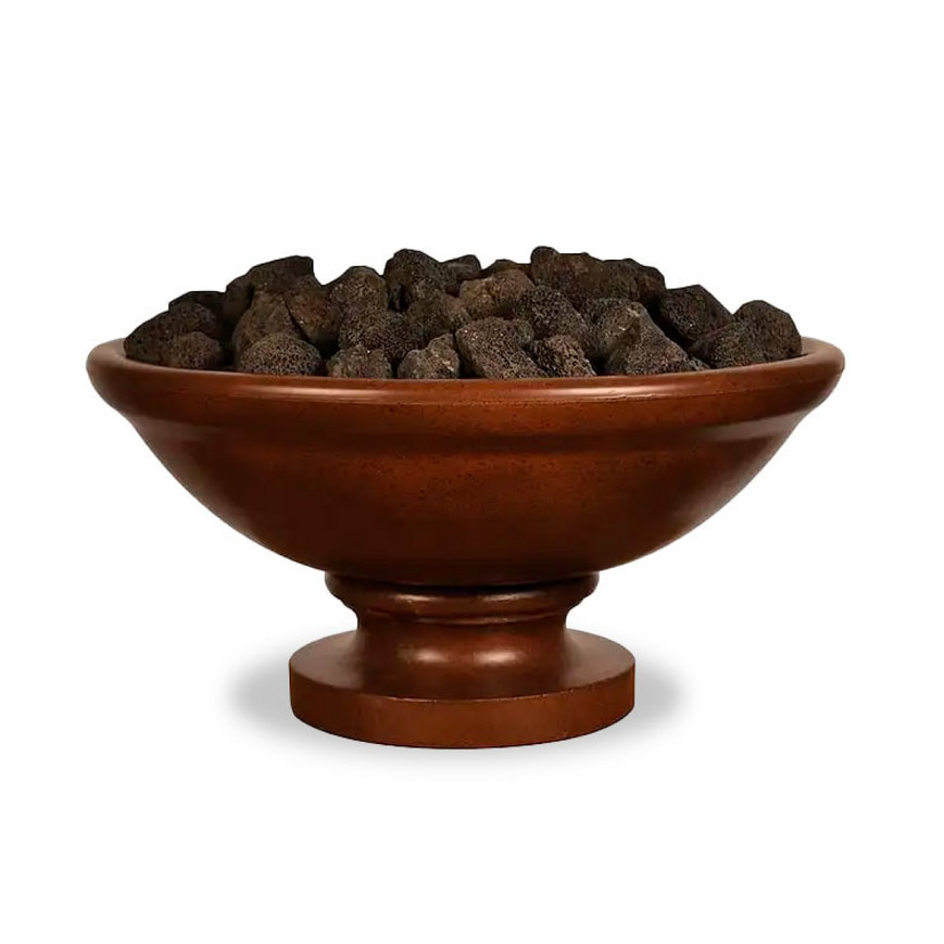 Banded Rim Fire Bowl with Pedestal