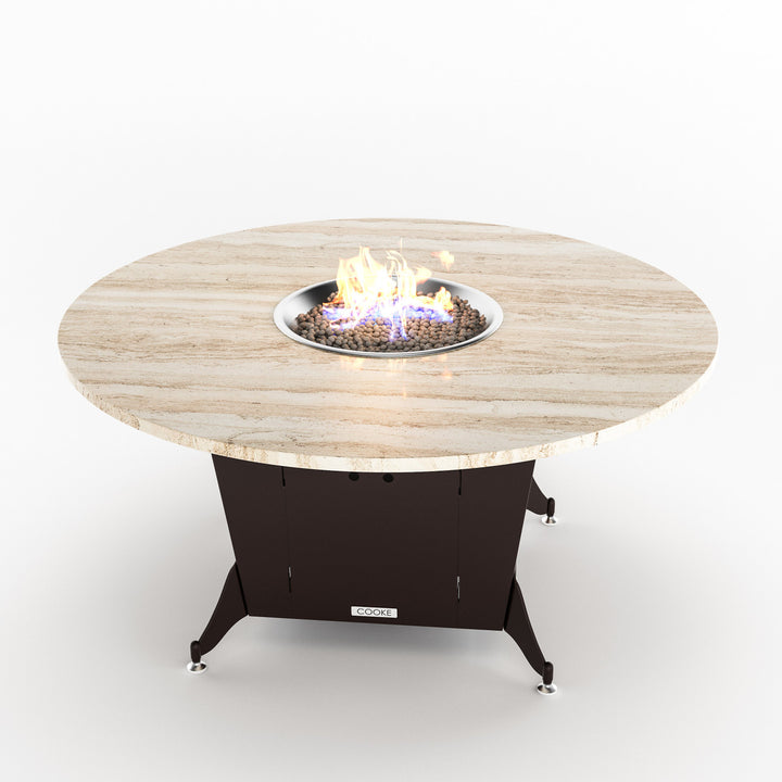 COOKE Bishop Dining Height Fire Pit Table 60" DIA  x30" H 