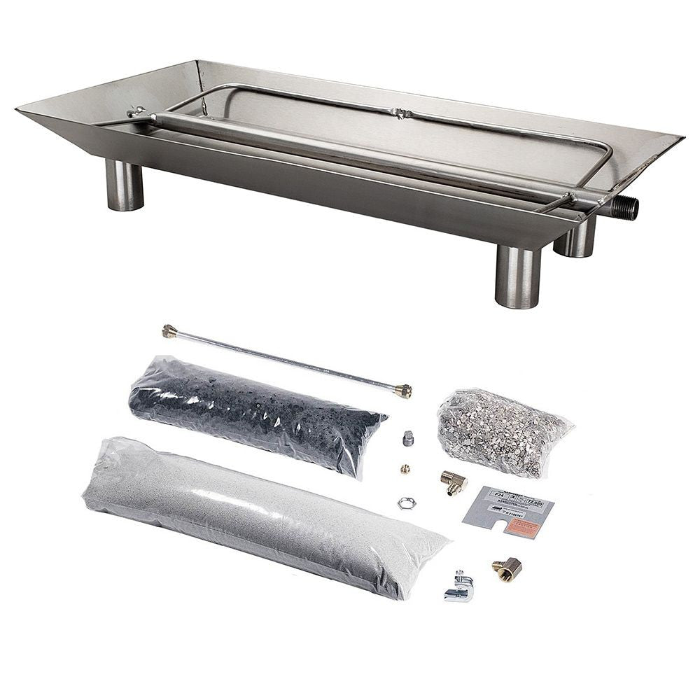 Rasmussen CS Custom Pan Vented Fireplace Burner Kit with Round Legs