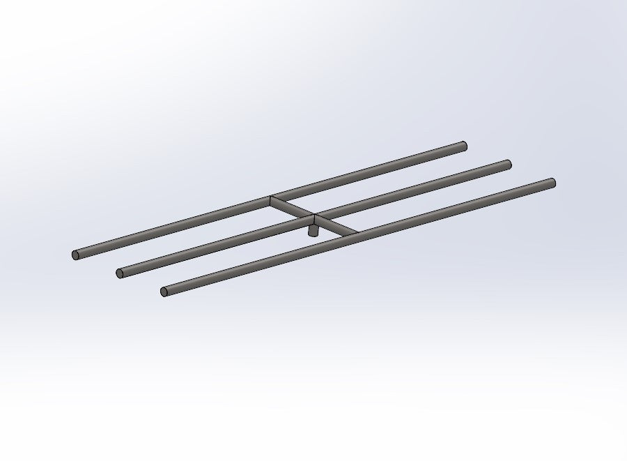 double h shaped burner for fire pits
