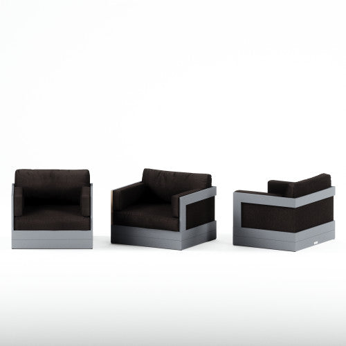 Shade Cushion, Grey Texture Frame, Black Stainless Steel Sides