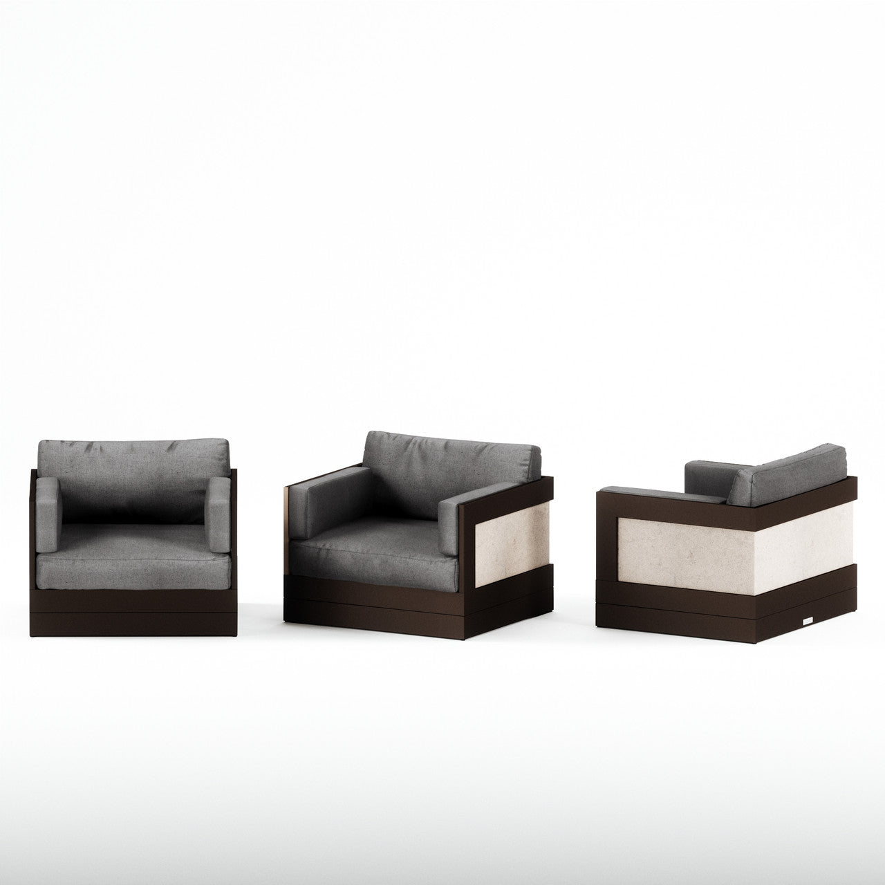 Slate Cushion, Bronze Frame, Black Pearl Granite Sides