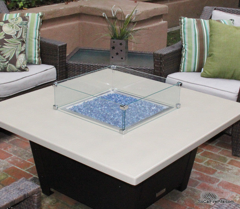 Custom 1/4" Clamped Glass Wind Screen For Any Firepit