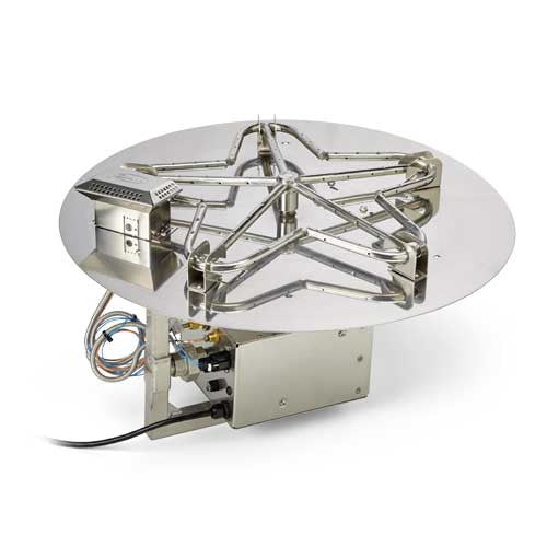 HPC Fire 14" Round Flat Fire Pit PB Flame Sensing Insert FPPK14-FLEX