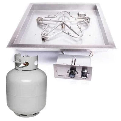 HPC Fire 24" Square Bowl Fire Pit Insert FPPK24SQBL-FLEX-LP-ST