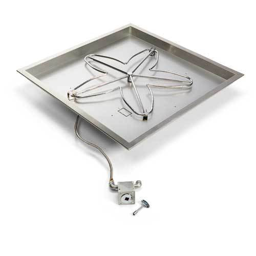 HPC Fire 24 Square Bowl Match Lit Fire Pit Insert MLFPK24SQBL-FLEX