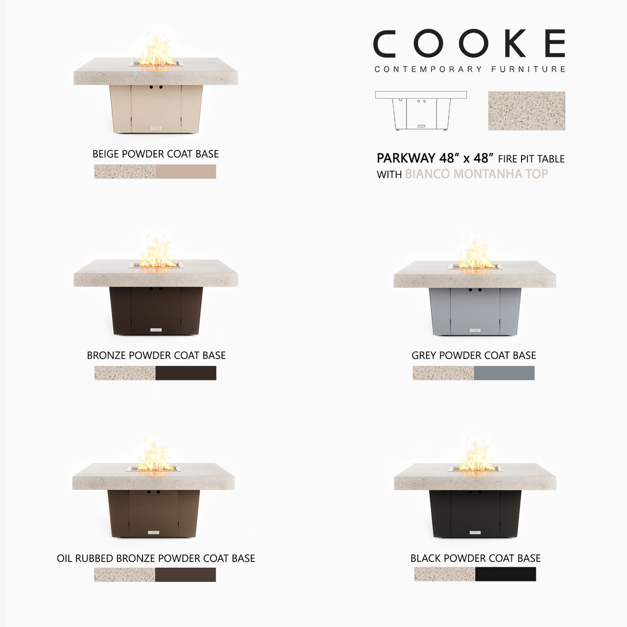 Fire Fit Table with Bianco Montanha Top