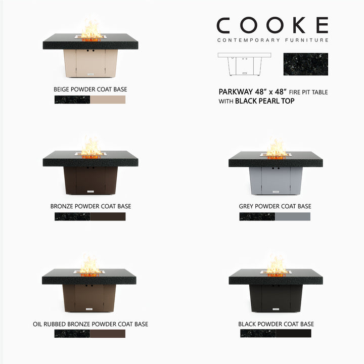 Fire Fit Table with Black Pearl Top
