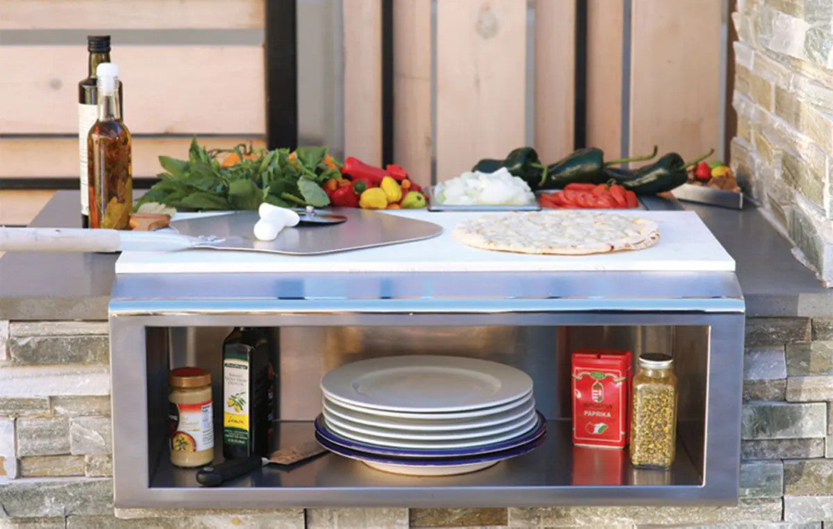 Alfresco 30'' Plate & Garnish Rail w/ Food Pans - APS-30P