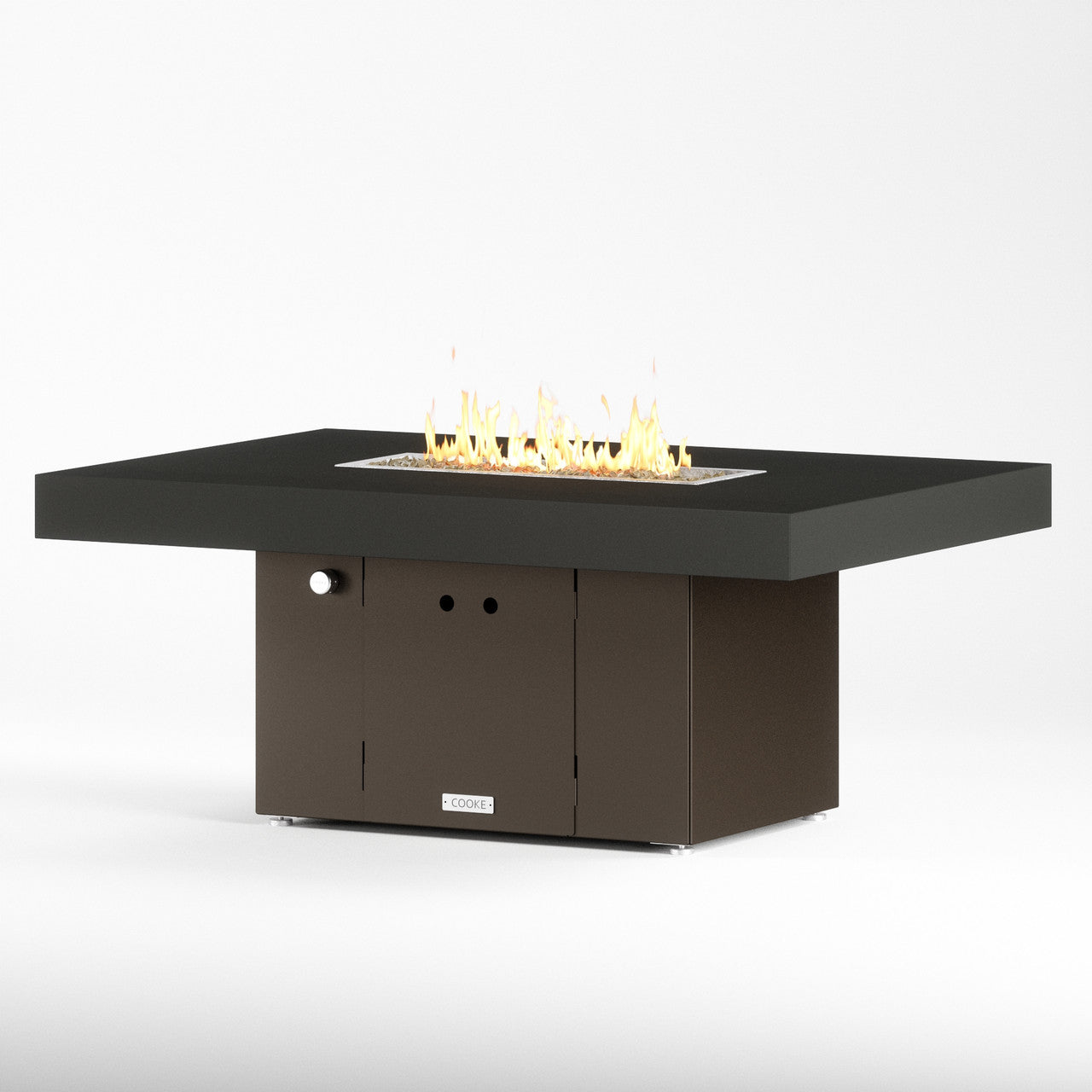 Black powdercoat top with bronze base