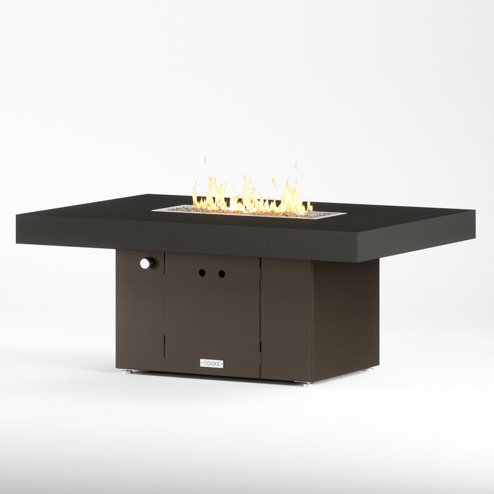 Black powdercoat top with bronze base