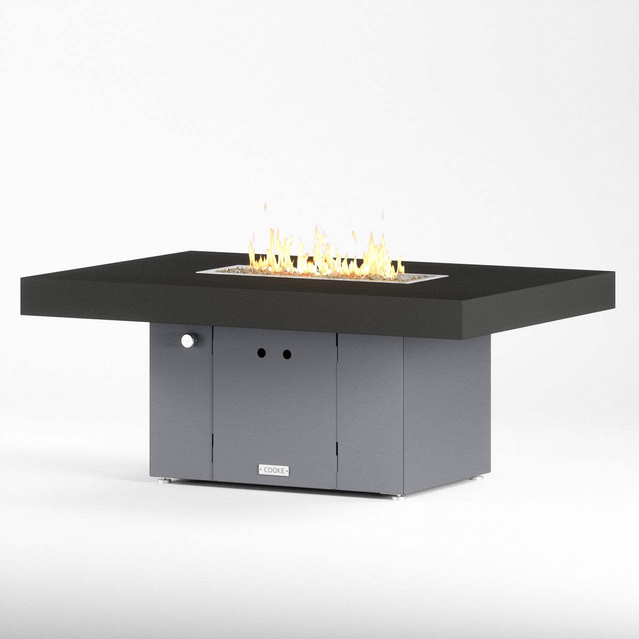 Black powdercoat top with grey base