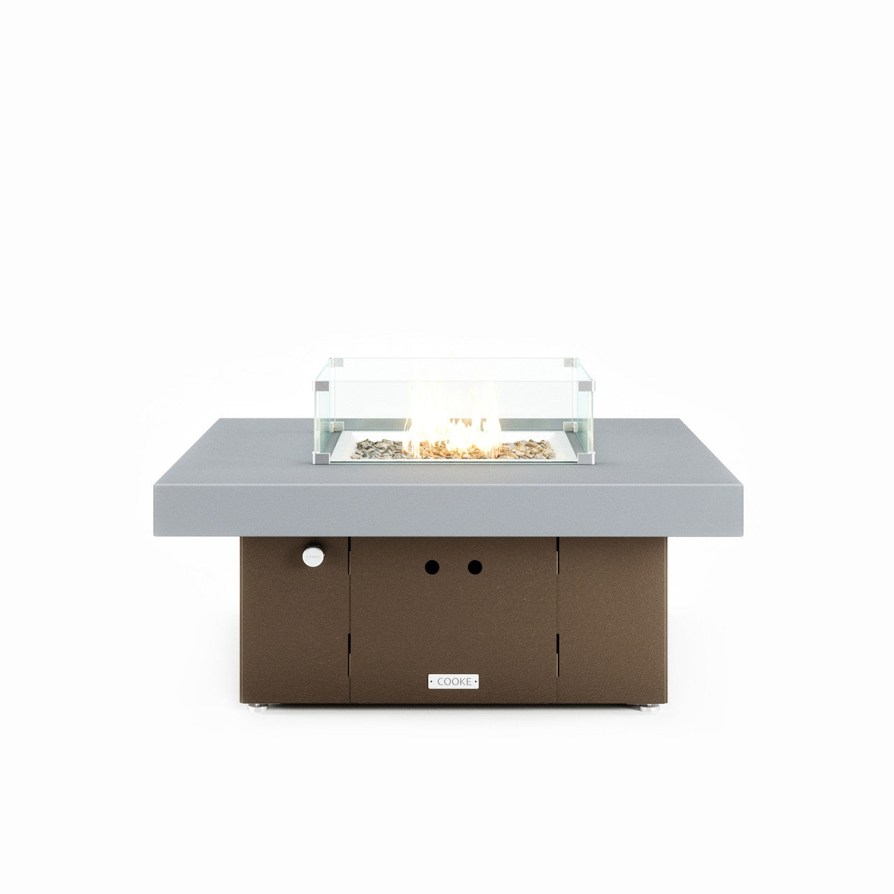 COOKE Santa Barbara Fire Pit Table 40" x 40" x 17" - Aluminum Top
