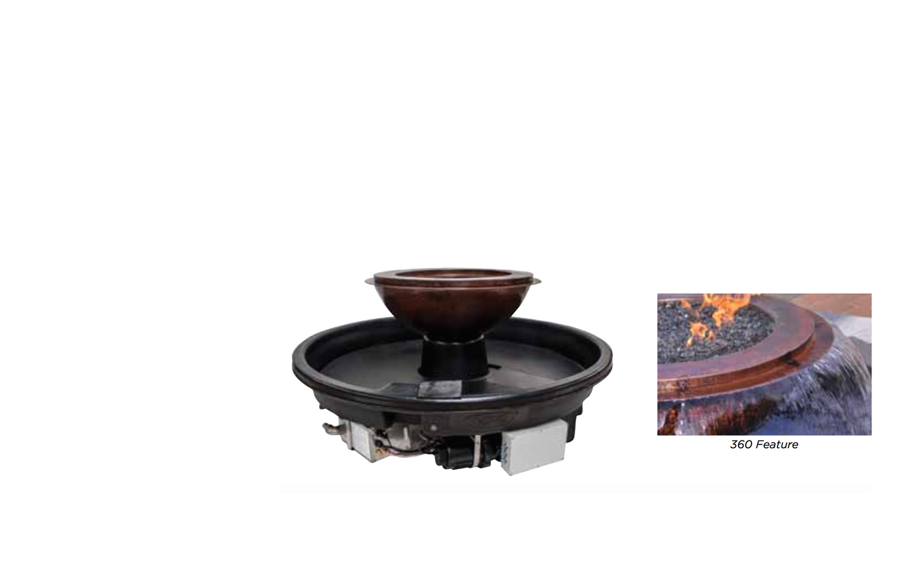 COPPER FIRE BOWL w/  360 WATER