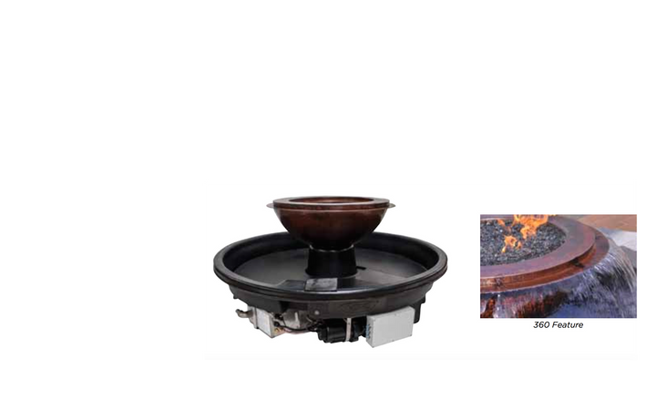 COPPER FIRE BOWL w/  360 WATER