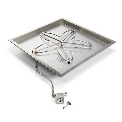 HPC Fire 18" Square Bowl Pan Fire Pit Insert FPPK18-SQBL-FLEX