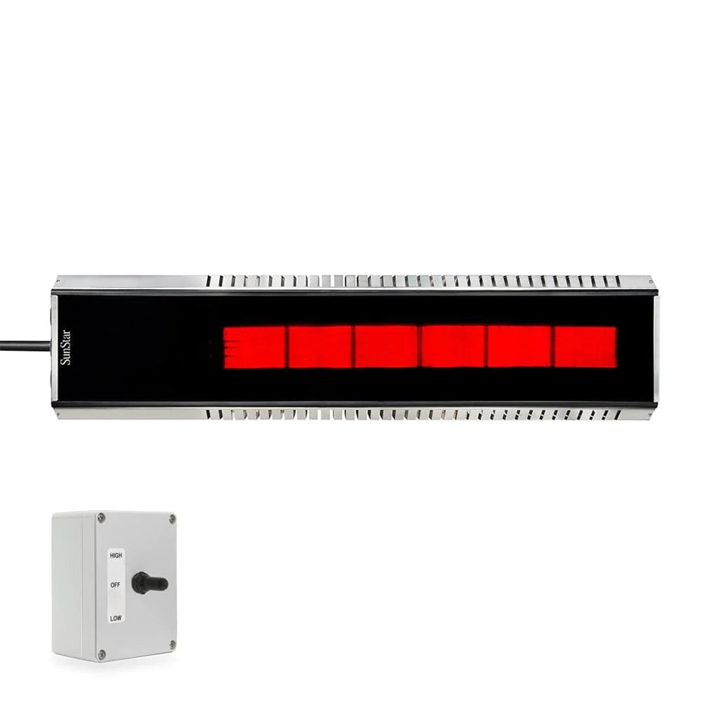 Sunstar Glass Ceiling Mounted 2-stage Infrared Gas Heater - Horizontal Installation