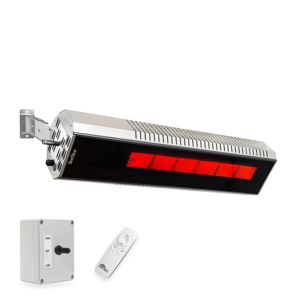 Sunstar Glass Wall/ceiling Mounted 2-stage Infrared Gas Heater - Angled Installation