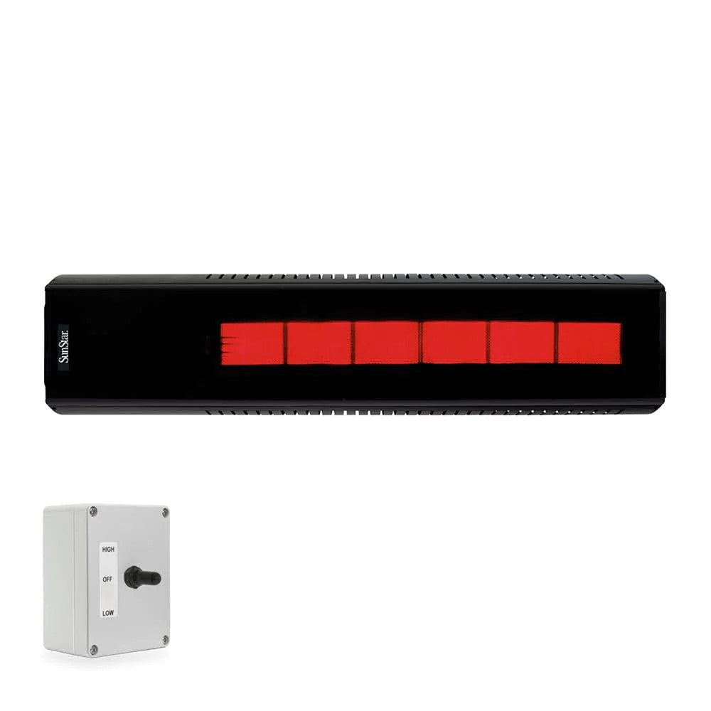 Sunstar Glass Wall/ceiling Mounted 2-stage Infrared Gas Heater - Angled Installation