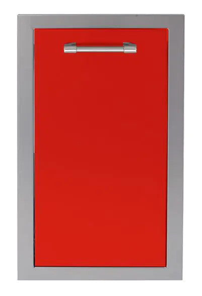Alfresco 15-Inch Stainless Steel Soft-Close Roll-Out Trash Center - Carmine Red-Gloss - AXE-TC-SC-S3002