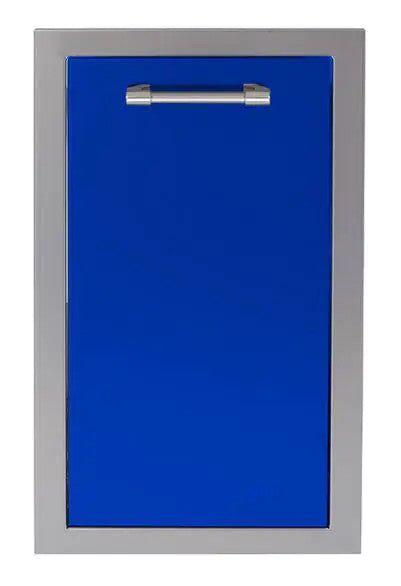 Alfresco 20-Inch Stainless Steel Soft-Close Dual Trash Center/Recycling Bin - Ultramarine Blue-Gloss - AXE-TC2D-SC-S5002