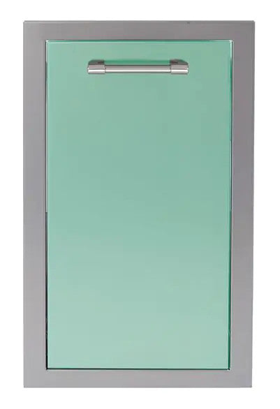 Alfresco 15-Inch Stainless Steel Soft-Close Roll-Out Trash Center - Light Green-Gloss - AXE-TC-SC-S6027