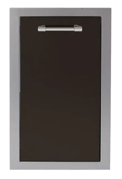 Alfresco 20-Inch Stainless Steel Soft-Close Dual Trash Center/Recycling Bin - Jet Black-Matte - AXE-TC2D-SC-SM9005